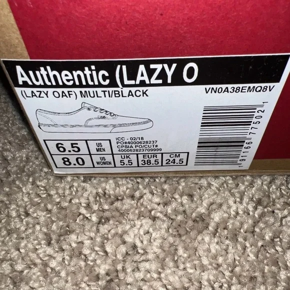 VANS Authentic Lazy Oaf Multi/Black Sneakers Men’s Size 6.5 Women’s 8 w/OG Box - Picture 9 of 10